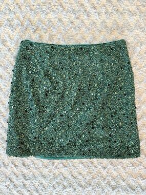 Greylin Emerald Sequin Mini Skirt